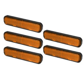 Partuto 5pcs 3.66"x0.83" Universal Reflector - Oval Motorcycle Bike Safety Reflector Increase Visibility and Safety on The Road - Plastic Orange
