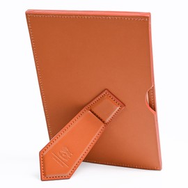 IL BISONTE OHO037PG0001CA101 Photo Frame, Photo Stand, L Size, Postcard, KG, Vachetta Leather, Camel