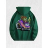 Monster Flame Van Graphic Hoodie 100% Cotton US Warehouse 7