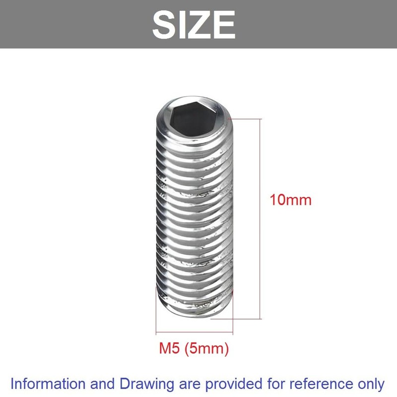 TERF® M5 X 10mm Allen Head Hex Socket Grub Screws