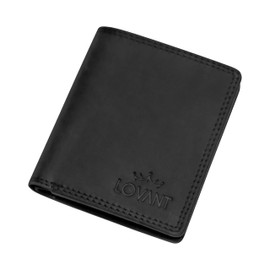 Men's Leather Wallet with RFID Protection Small with Coin Compartment 10 Compartments Genuine Leather Wallet for Men 2 Note Compartments Slim Wallet with Gift Box Wallet Brown, black, Modern