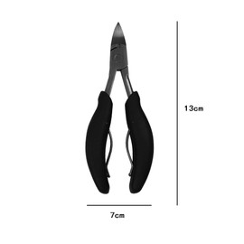 HZXINYI Hawkbill Nail Clippers Precision Manicure for Thick Toenails Ingrown Toenails Professional Manicure & Beauty Tools Often Used by Podiatrists Stainless Steel Black Handle Silver Tip