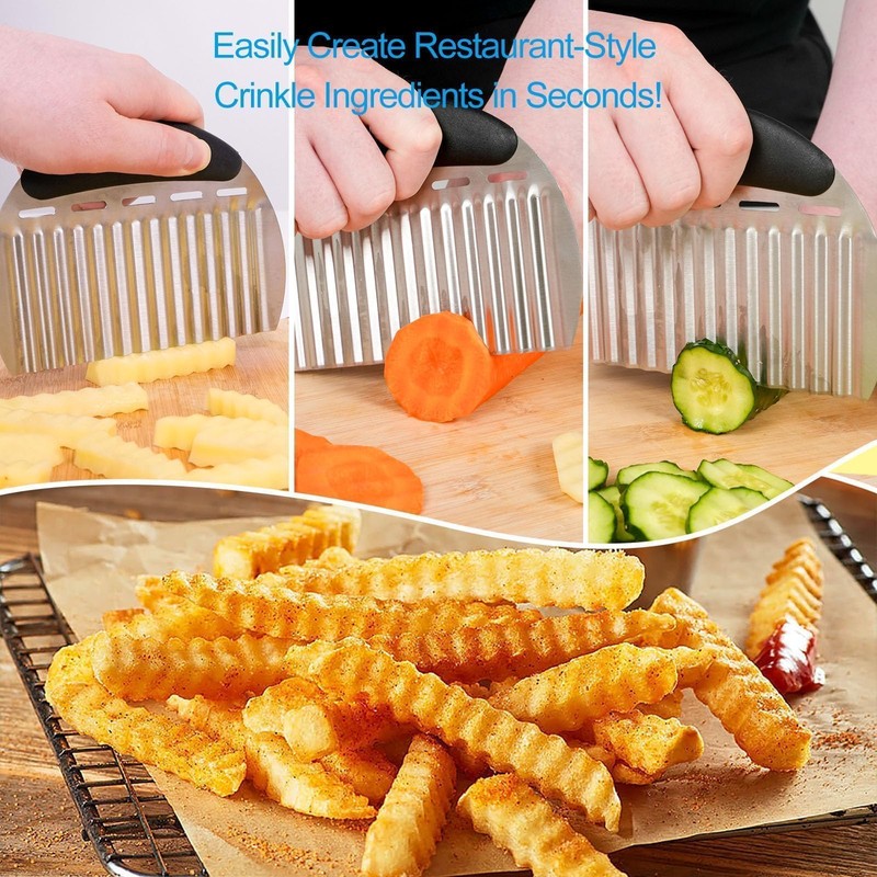 2PCS Large Crinkle Cutters, Heavy Duty Stainless Steel Crinkle Cutter