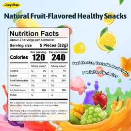 Peelable Gummy Candy Intense Mix Flavor Fruit Chewy Gummi Snack Low Sugar & Calorie, Healthy Snacks For Kids & Adults – Individual Soft & Chewy Candy Snacks (Pack of 8, 3.17OZ Mixed-Fruit)