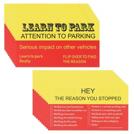 PATIKIL Bad Parking Cards Learn to Park Attention to Parking Cards, 100 Pack Funny Cards, Black Yellow Red