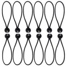 DOETYD 12 PCS Bungee Cord with Balls Heavy Duty Black Tarpaulin Bungee Balls Elastic Bungee Strap Ties for Camping Tent Tarp