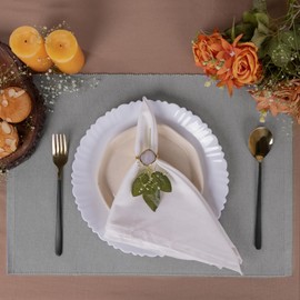 Woven Chindi Placemats Grey Pure Cotton Kitchen Clothing and Dinner Table Accessories Set of 6