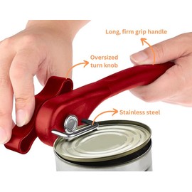 Fan Wu Safe Side-Cut Manual Can Opener – Smooth Edge, No Sharp Lid, Food-Safe, Handheld for All Can Sizes – Compact & Durable Kitchen Tool