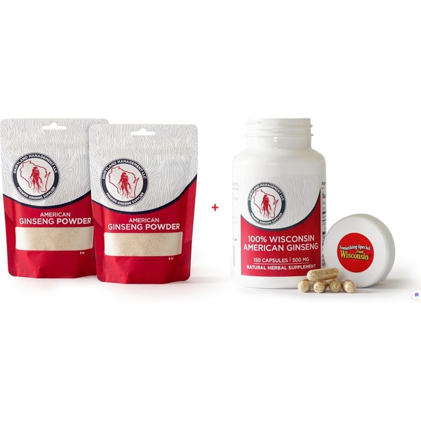 Dairyland American Ginseng Powder 16 oz and Capsules 150 ct