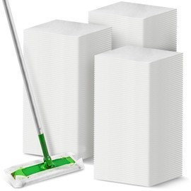 Juvale Disposable Mop Pads - Hard Floor Dust Mop - Disposable Microfiber Cloths - White Floor Cleaning Pads - 200 Count, White, 11.5" x 8"