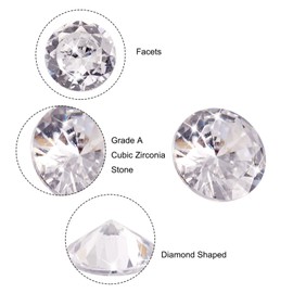 Craftdady 50pcs 4mm Cubic Zirconia Cabochons Clear Small Faceted Rhinestone Cabochons for Earrings, Bracelets, Pendants, Jewelry, Craft Projects, DIY Projects