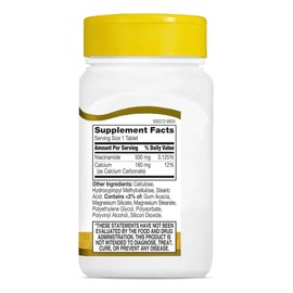 21st Century, Niacinamida 500mg, Vitamina B3, 110 Cápsulas Sabor Sin Sabor