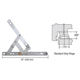 Truth EP28016 20" Standard Duty 4-Bar Stainless Steel Window Hinge