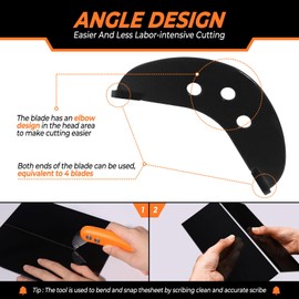 Swozzto Carbide Scoring Cutter Knife & 1PCS Replacement Blade,for Fiberboard Laminate Vinyl Flooring Cutting,& Linoleum,Plexiglass,Acrylic,Plastic,Styrene and Soft Tile Sheets Scoring Cutting