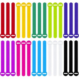 Ataduras de Cables Reutilizables, Tinabless 30 Pcs Sujetacables de Colores Bridas para Cables con Gancho y Bucle,Organizador Cables Ties de Correas Para la organización de cables en hogares,oficinas