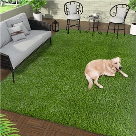 Falflor 4x6ft Artificial Grass Mat with Drainage Holes Reusable Grass Area Rug Fake Grass Pad for Dog Outdoor Rug for Dog Pets Patio Lawn Landscape Balcony