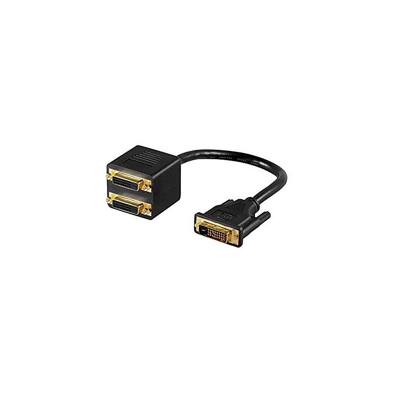 Goobay 68740 DVI Adapter Cable, Gold Plated, 0.1m Length