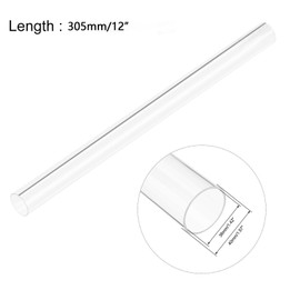 Recogwood Acrylic Pipe Clear Rigid Round Tube 36mm ID 40mm OD 305mm for Lamps and Lanterns, Water Cooling System