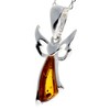 Genuine Cognac Baltic Amber & Sterling Silver Angel Pendant without