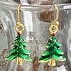 Festive Gold and Green christmas Earrings Christmas Holidays. Jewelry Earrings