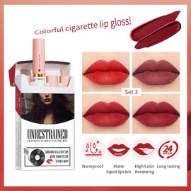 Qwesure Xixi 4er Set Matt Lipgloss-Set mit wasserfester & nicht abfärbender Formel – Samtig-Matter Lippenstift, Leichter Farbauftrag, 24h Haltbarer Transferfester Lippenglanz (set#2)