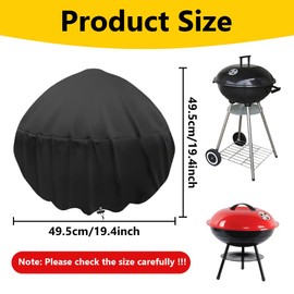 ZSUIQIN Waterproof grill cover, gas grill cover, weatherproof grill cover, waterproof, tear-resistant, grill cover (49 x 49 cm, diameter x height)