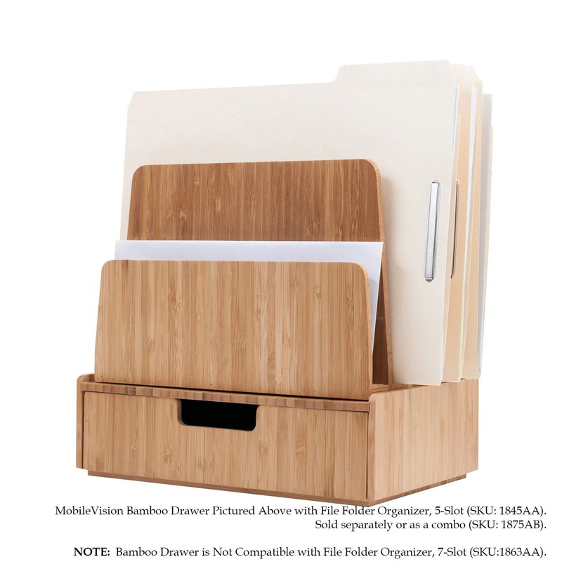Mobilevision Bamboo Drawer, Stackable Storage Solution for office products pens,