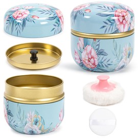 Dusting Boby Powder Puffs and Container for Women Baby, 3.15in Portable Soft Dusting Powder Container with Puff for Home Travel (Green)