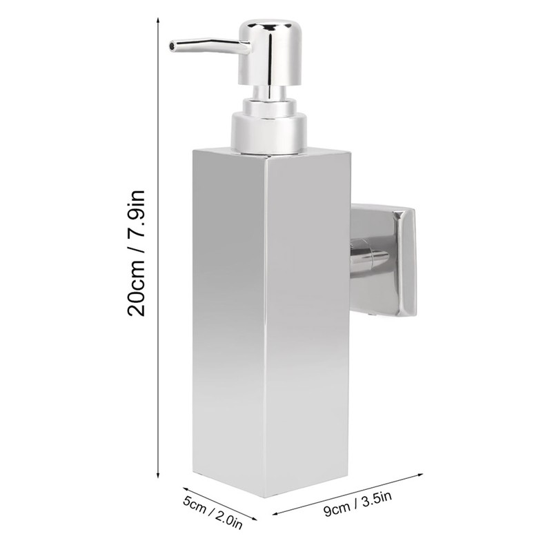 Wall Mounted Stainless Steel Square Manual Hand Liquid Soap Lotion