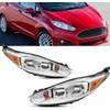 Chrome Housing Amber Headlights Assembly compatible with 2014 2015 2016