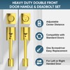 TICONN Double Front Door Handle Set, Heavy Duty Square Door