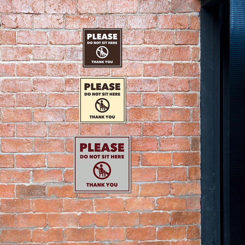 Square Please Do Not Sit Here Thank You Door or