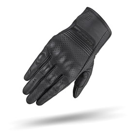 SHIMA BULLET Motorcycle Gloves Women's Leather Short Summer Motorcycle Gloves Protection Touchscreen City Leather Gloves Motorcycle Ventilated Reinforced Perforated Lightweight (Women, Black, L)