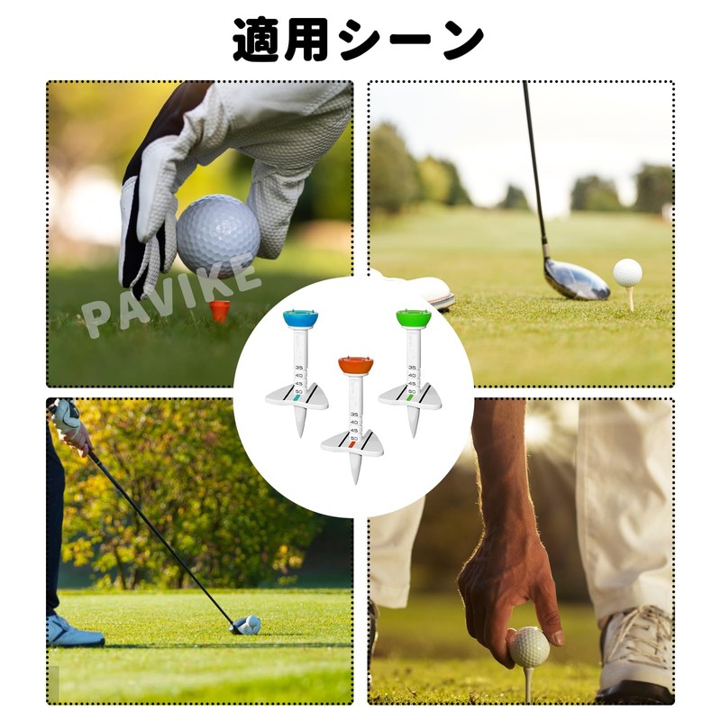 PAVIKE Golf Tees Graduated Golf Equipment 3 Piece Golf Tee