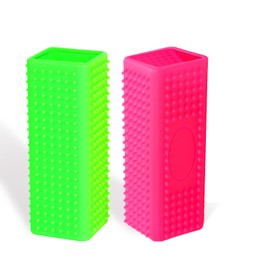 2pcs Pet Dog Cat Hair Remover, Pet Hair Removal Tool, Hollow Cleaner Brush for car，Interior, Furniture, Sofa (green and pink)