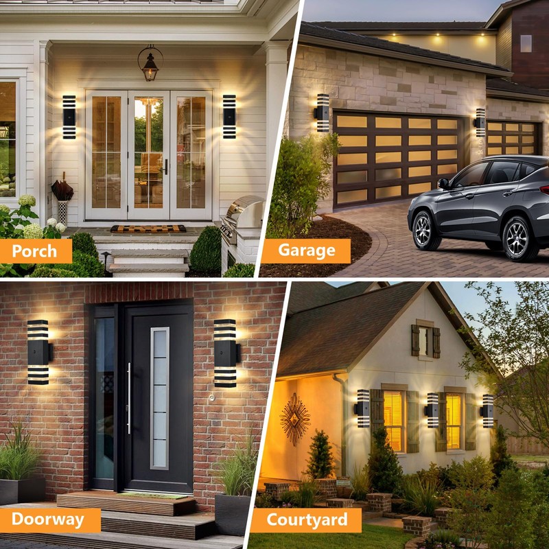 DASTOR Motion Sensor Outdoor Wall Lights 2 Pack, Dusk to
