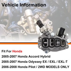 Intake & Exhaust Engine Variable Valve Timing (VVT) Solenoid Fit for 2005-2008 Honda Accord, for Honda Odyssey, Honda pilot 3.0L 3.5L, Oil Control VVT Valve Replace 15810-RKB-J01, 15810RKBJ01, 918-078