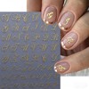 4 Sheets Gothic Letter Nail Art Stickers Valentine's Simple 3D
