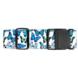 Luggitime Luggage Straps for Suitcases Travel Belt Accessories, Cute Suitcase Strap, Adjustable Luggage Belt Strap, Heavy Duty with Quick-Release Buckle Luggage Strap Cute Butterfly