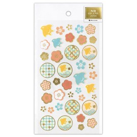 Nuby Non-woven Fabric Seal Large Chidori | Sticker Sticker Nonwoven Gold Foil