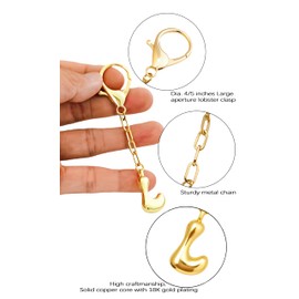 QHSOZ Gold Bubble keychain Bag Charms Cute Initial Keychain For Women Fashion Alphabet Keychains Accessories Gift