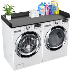 Royxen Washer Dryer Countertop with Solid Wood Core,54“W x 27.5D Laundry Countertop with Edge Rails,Washer and Dryer Topper for Laundry Room Organization(Black)