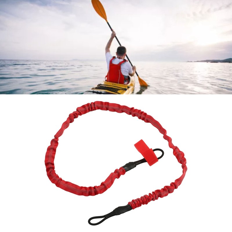 2Pcs Kayak Paddle Leash Nylon Rubber Corrosion Resistant Stretchable Anti