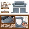 KPPKOU Stretch T Cushion Sofa Slipcover 3 Pieces Sofa Covers