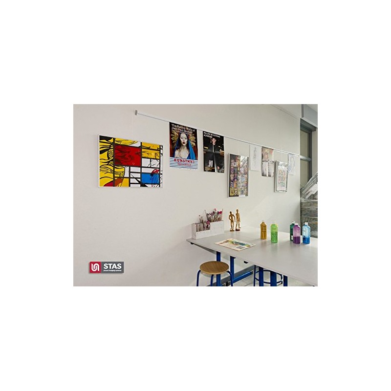 STAS Paper Rail 78.7'' - Wall-Mounted Display for Posters, Photos,