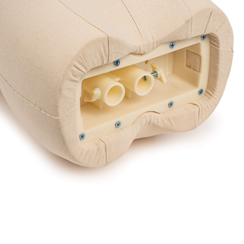 Female Display Dress Form Mannequin in Natural Canvas on Modern