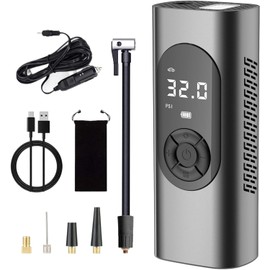 Generic Tire Inflator Portable Air Compressor,150PSI Cordless Air Pump for Car Tires,Tire Pump with 6000mAh Battery & LED Light Suitable for Cars, Bikes, Balls, Motorcycles, YY-AC1004-B-2