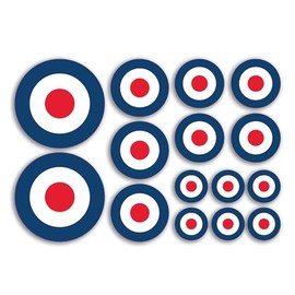 A5 Sticker Sheet RAF Roundel Vinyl Stickers - Flag Mod Air Force Target Project Plane Aircraft War Army Travel Craft Model Scrapbook #81522