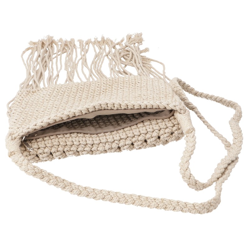 GURU SHOP Macrame Shoulder Bag, Round Shoulder Bag, Model 1,