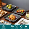 vancasso Stern Gray Dinner Set Square Reactive Glaze Tableware 12